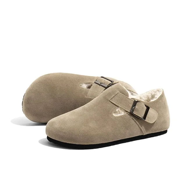 Old Meow Flat Round Tip Buckle Fully Enclosed Casual Shoes Women's-8