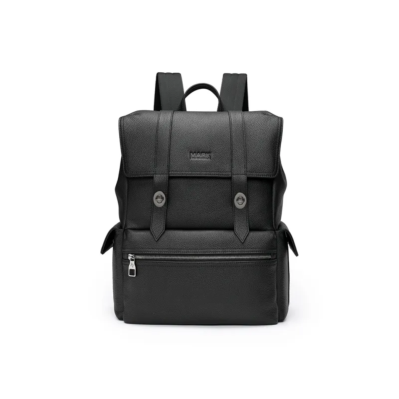 FAIRWHALE Cow Leather Backpack Tubas Men's Black-1