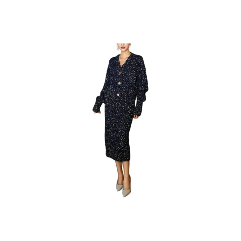 BESIONIA FW24 Sweater Women's Blue Pattern-2