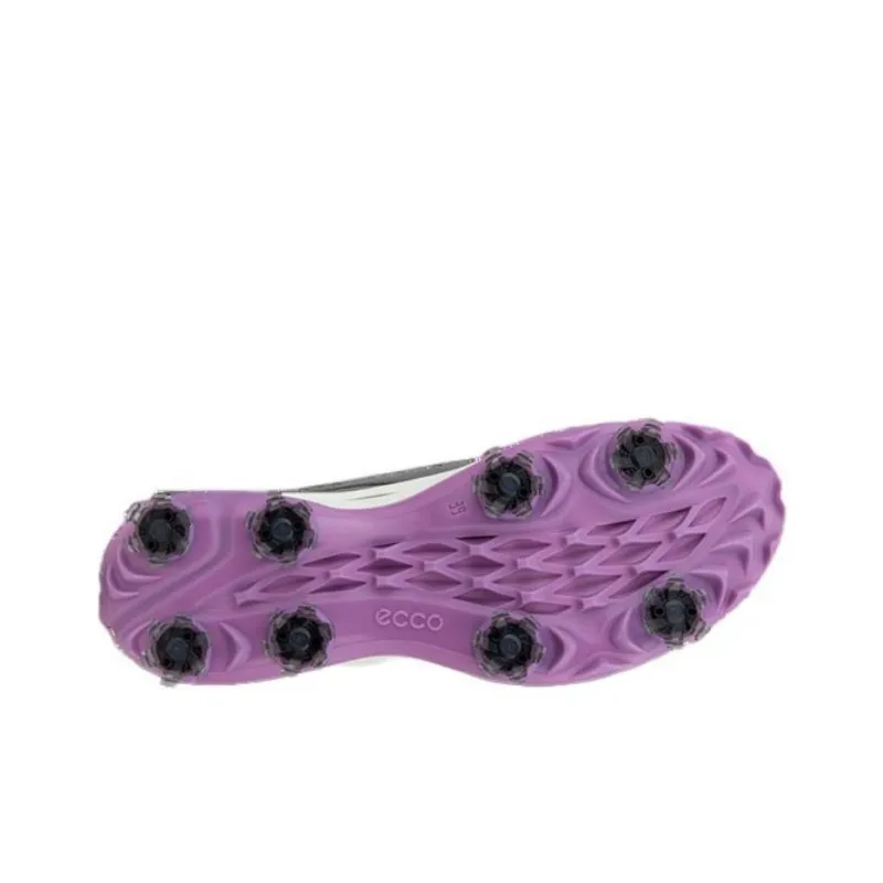 Ecco Anti Slip Wear Resistant Low Top Golf Shoes Men's Gray Purple-4