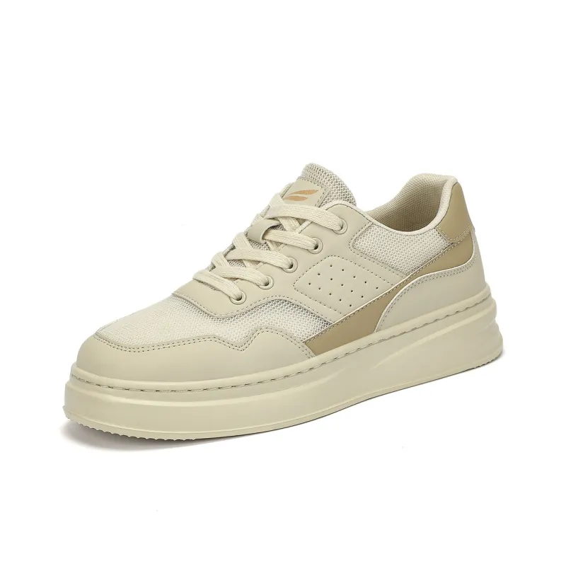 RED DRAGONFLY Skateboard Shoes Lightweight And Breathable Low Top Casual Shoes Men's White Moon Apricot-8