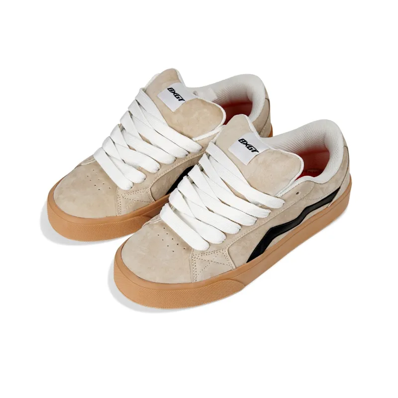 BXGY Anti Slip Wear Resistant Low Top Comfortable Casual Skateboard Shoes Unisex Gray Brown-2