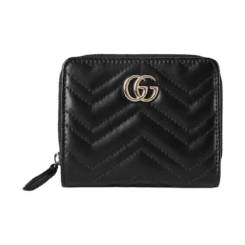GUCCI GG Marmont Leather Wallet Mini Women's Black