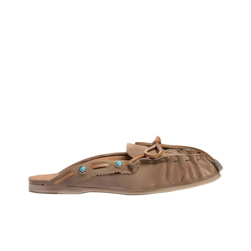 SARTORE Quiet Wrap-toe Slippers Women's Brown-1