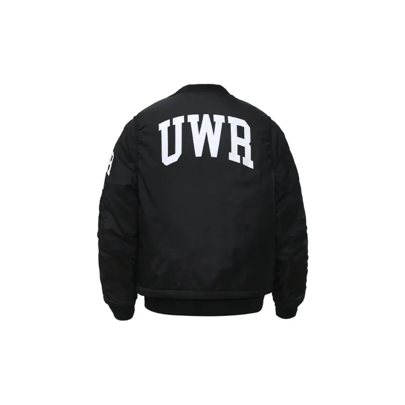 UNTILWERICH Padded Puffer Jacket Coat Thickened Pilot Air Force Baseball Jacket Unisex 2-Piece Set Black-1