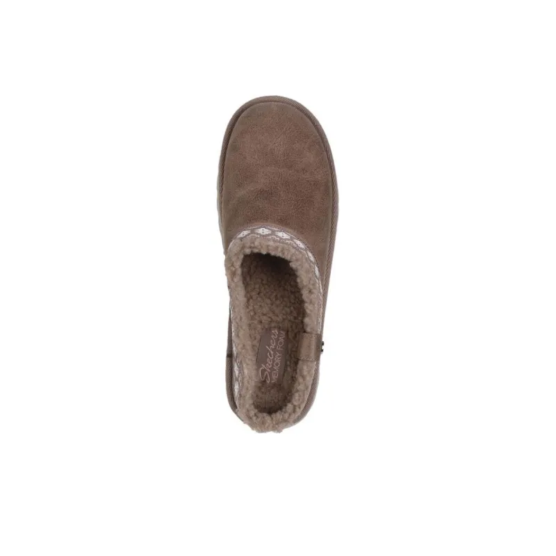 Skechers Cozy Abrasion-Resistant Slip-Resistant Wrap-toe Slippers Women's Taupe-3