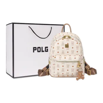 POLG PU Student Party Backpack Regular Women's Brown/Pink/White