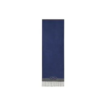 FERRAGAMO Pure Wool, Cashmere Knit Scarves Men's Blue