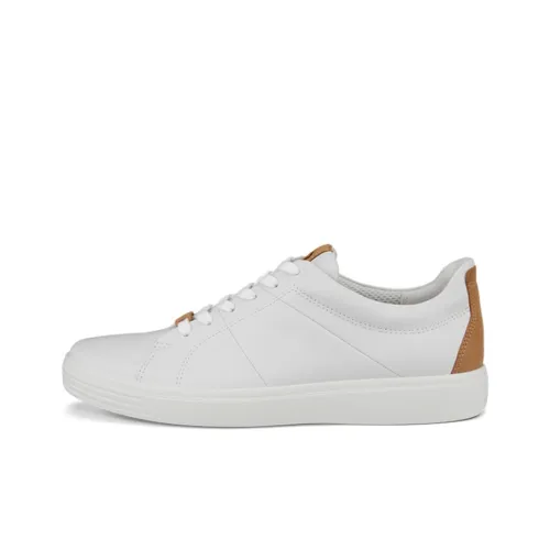 Ecco Low Top Skateboard Shoes Men's White Brown