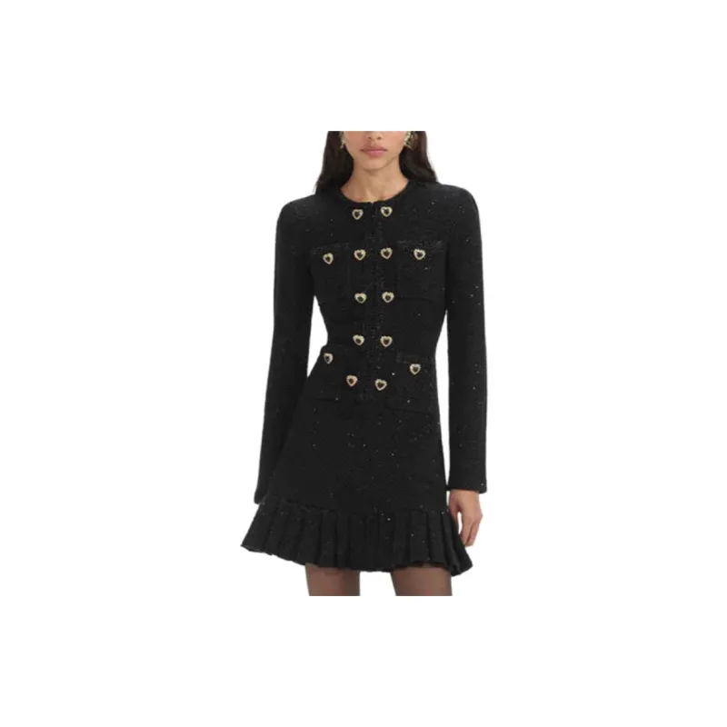 Self portrait Long Sleeved Dresses Women's Black-1