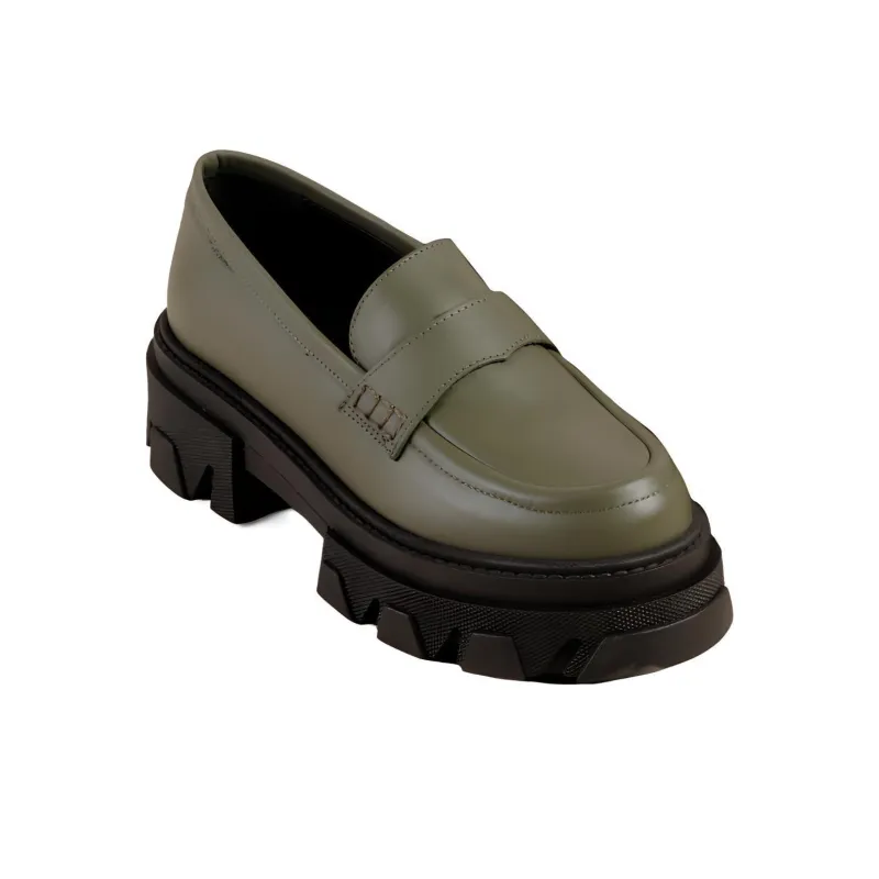 ALOHAS Loafers 5.5cm Women's Green-1