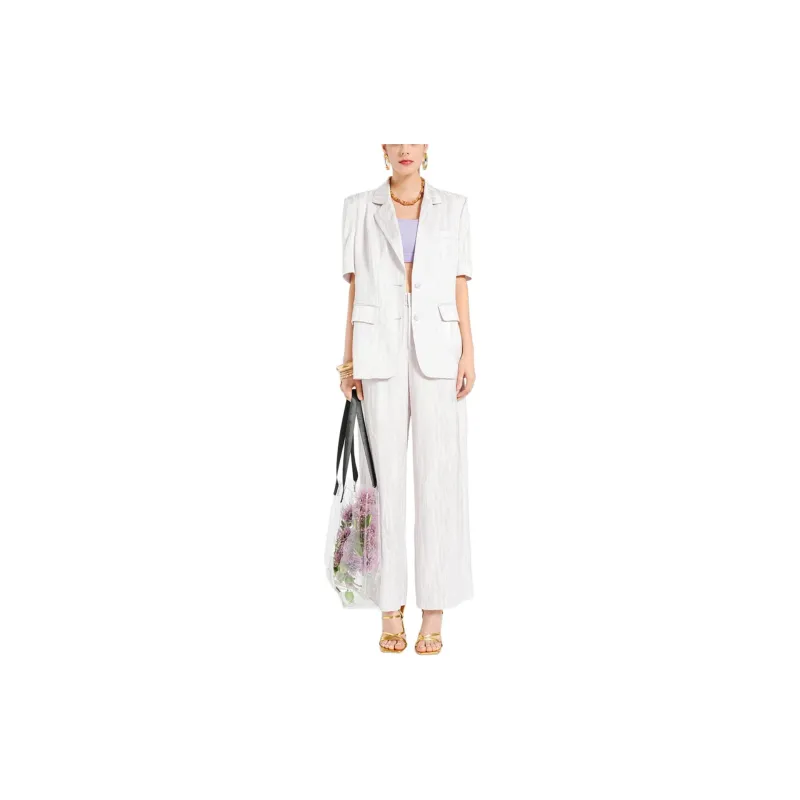 BESIONIA SS24 Business Suits Coats Women's Light Purple-1