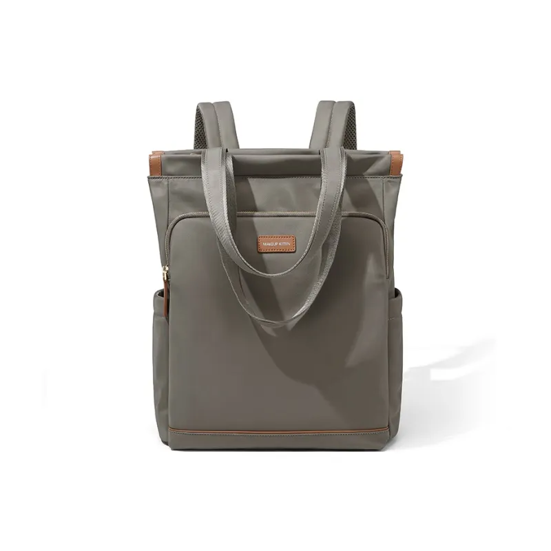 MAKEUP KITTEN Nylon Synthetic Leather Backpack One Shoulder Bag Regular Women's Khaki-11