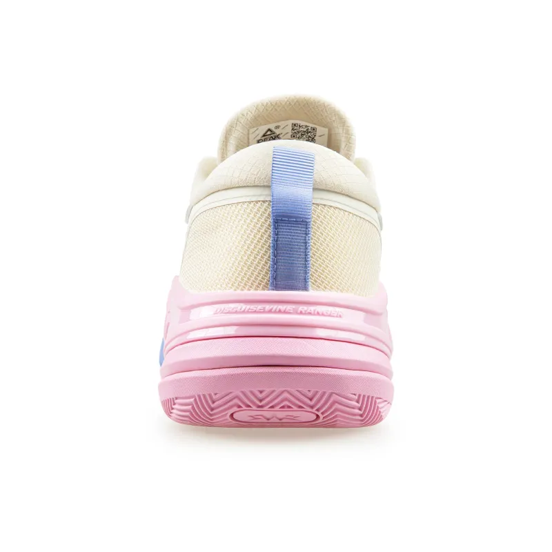 PEAK Basketball Shoes Men Low Top Light Khaki/Blue/Pink-6