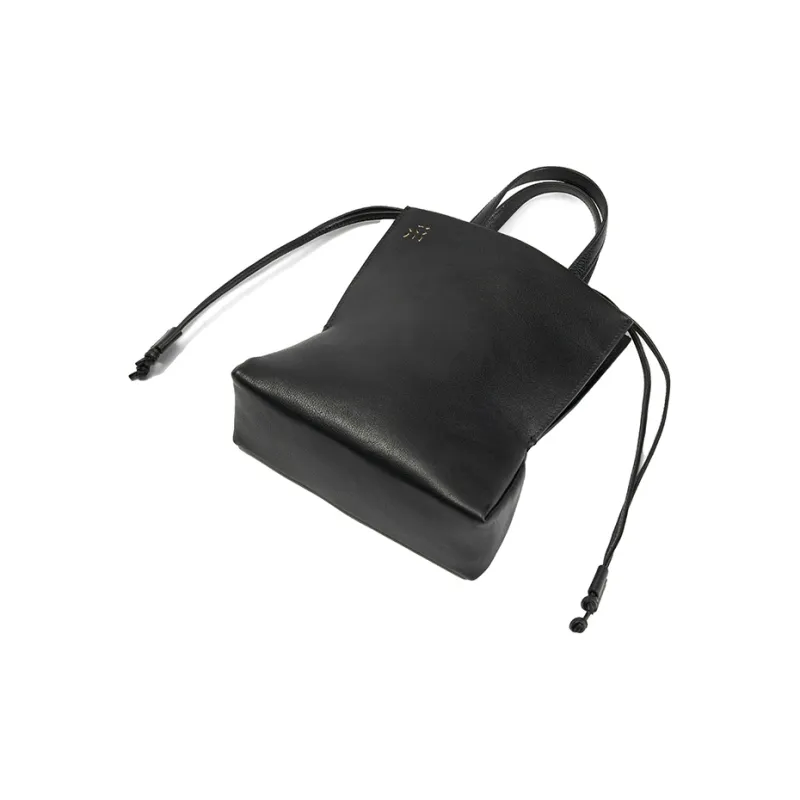 SUPERMERCY Top Grain Cow Leather Shoulder Bag, Crossbody Bag, Handbag Medium Size Women's Ink Black/Purple Glaze-7