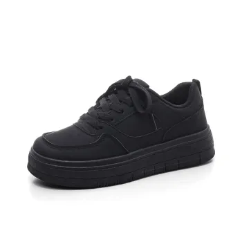 HUANQIU Abrasion Resistant Slip Resistant Low Top Skateboard Shoes Women's All Black