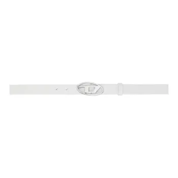 DIESEL Leather Belts Women's White Width 2.5cm