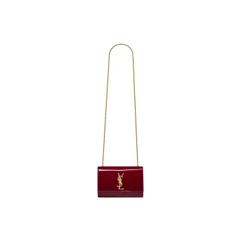 SAINT LAURENT KATE Calfskin Shoulder Bag, Crossbody Bag Trumpets Women's Red