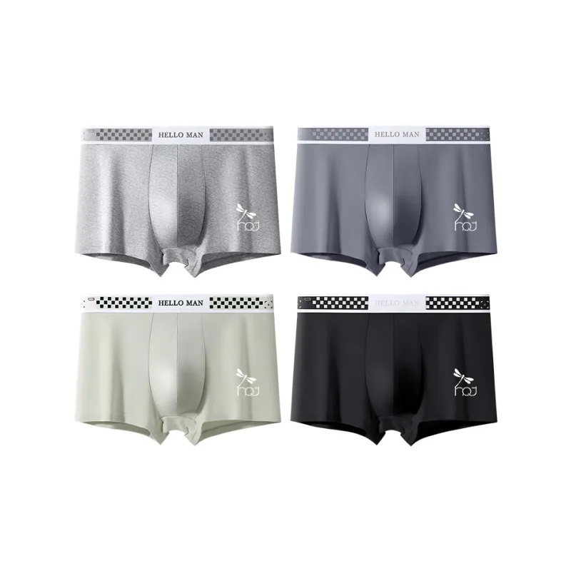 RED DRAGONFLY Cotton Panties Men's 4 Piece Gift Box Sets-7