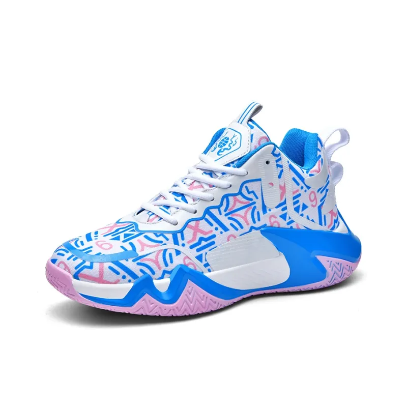 Wooden Rabbit Anti Slip Wear Resistant Mid Top Basketball Shoes Men's-1