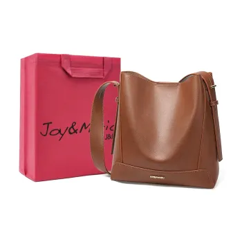 Joy&Mario Cow Leather Lightweight Casual Commute Medium Size Women's Caramel Brown/Classic Black/Cocoa Coffee
