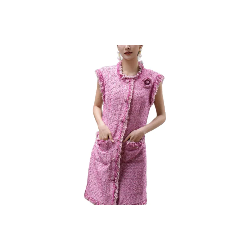 BESIONIA FW24 Sleeveless Dress Women's Rose Red-1