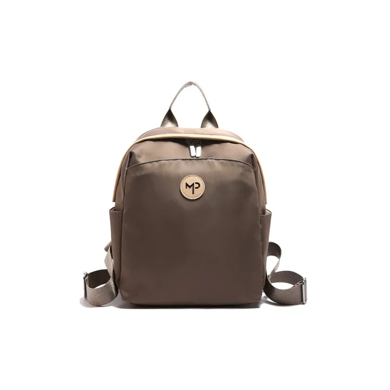 Gorora Nylon One Shoulder Portable Backpack Regular Women's Ecru Black Khaki-8