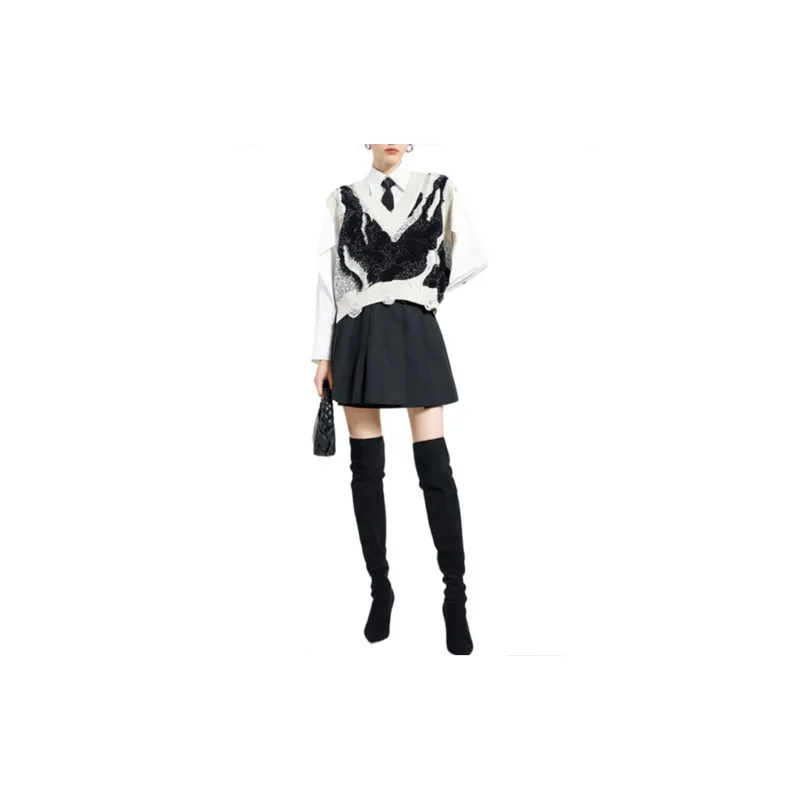 BESIONIA FW23 Sweater Women's Black White-1
