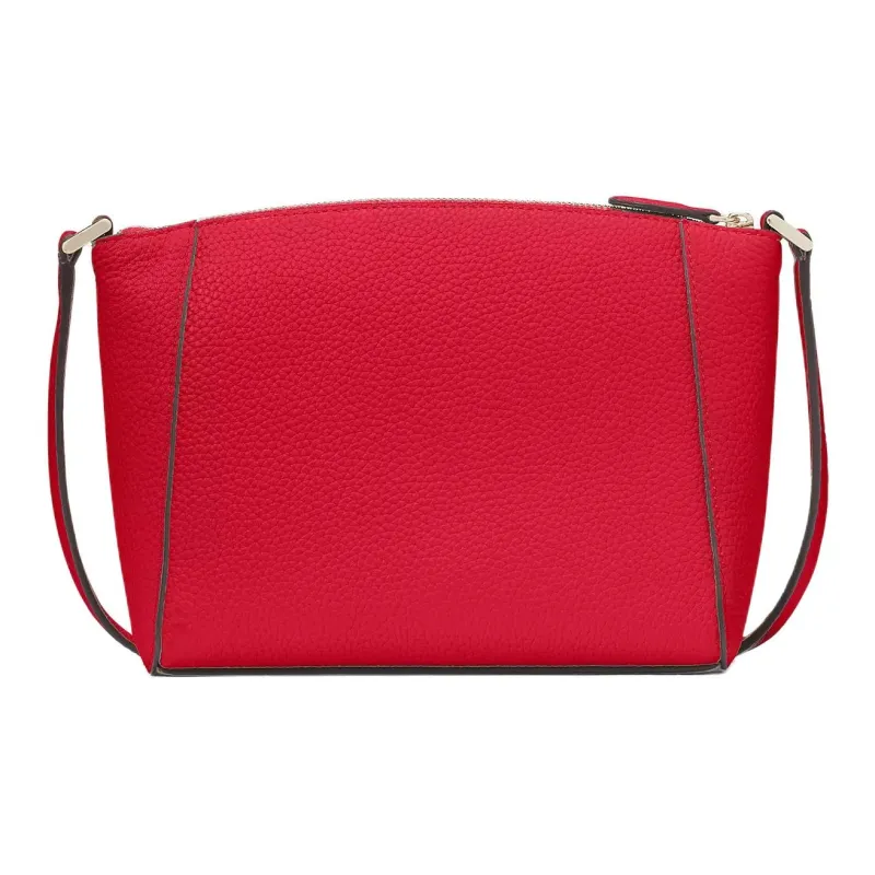 Kate Spade Litchi Grain Leather Shoulder Bag, Crossbody Bag Trumpets Women's Cherry Red-2