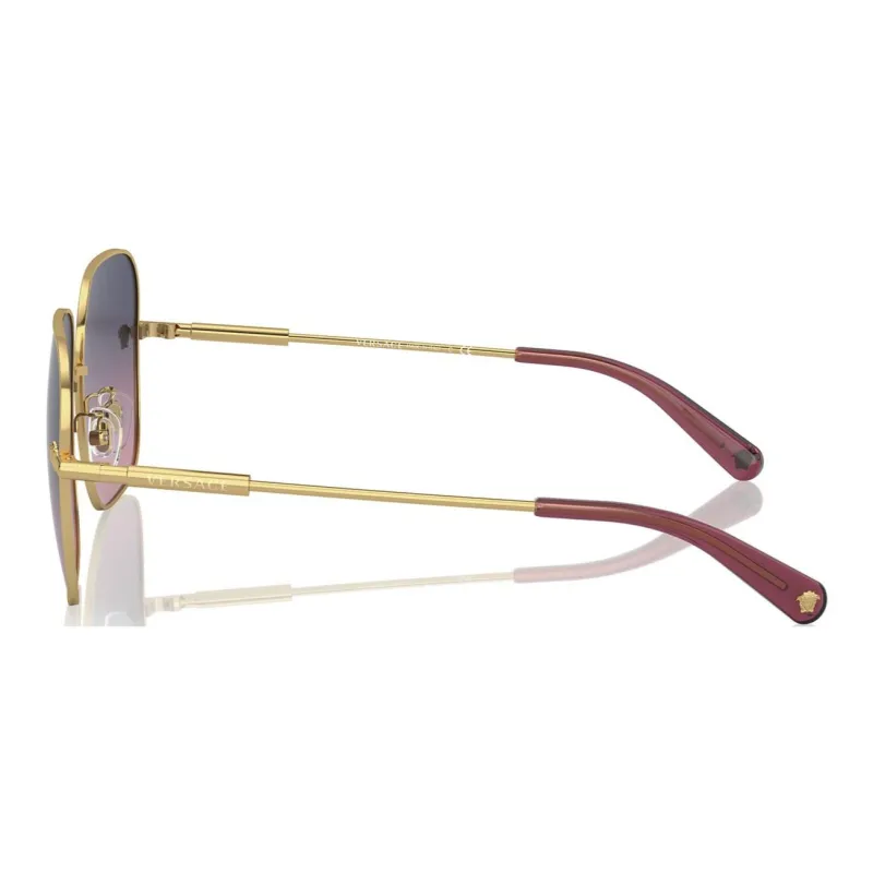 VERSACE Metal Oval Sunglasses Unisex Gold-2