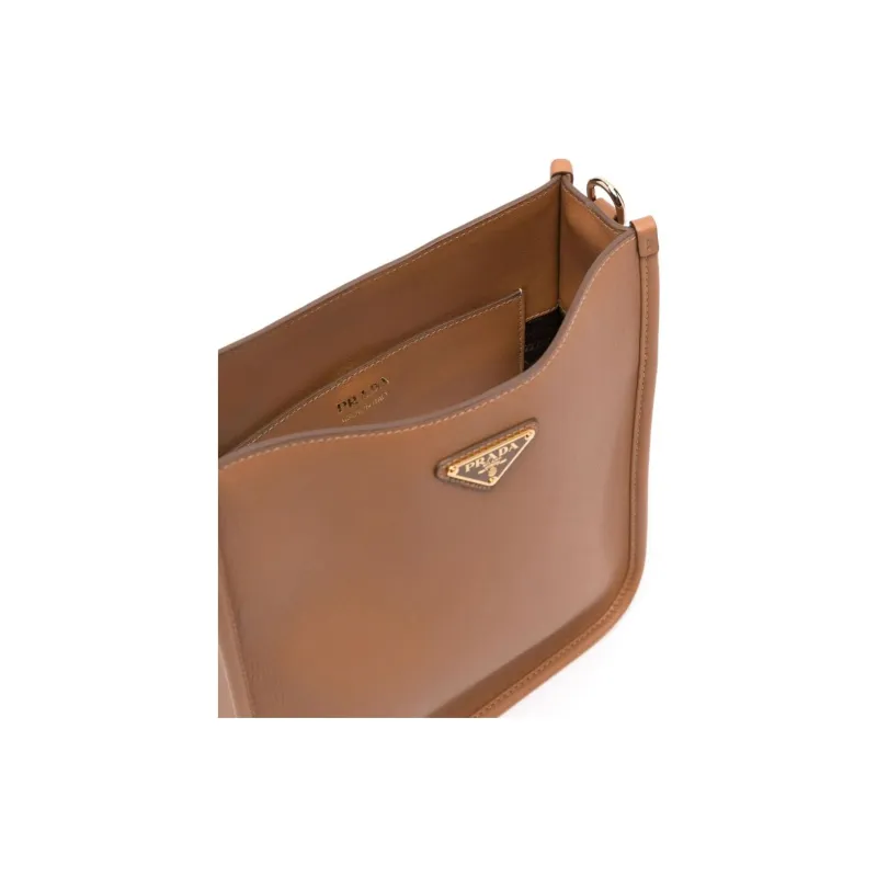 PRADA Calfskin Shoulder Bag, Crossbody Bag Women's Brown-2