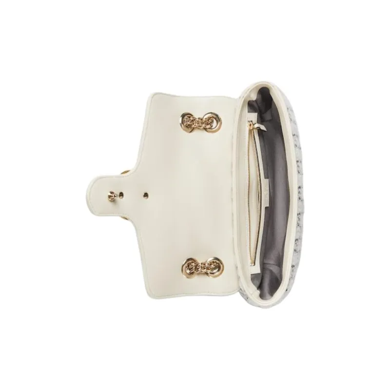 GUCCI GG Marmont Tweed Shoulder Bag, Crossbody Bag Trumpets Women's White-5