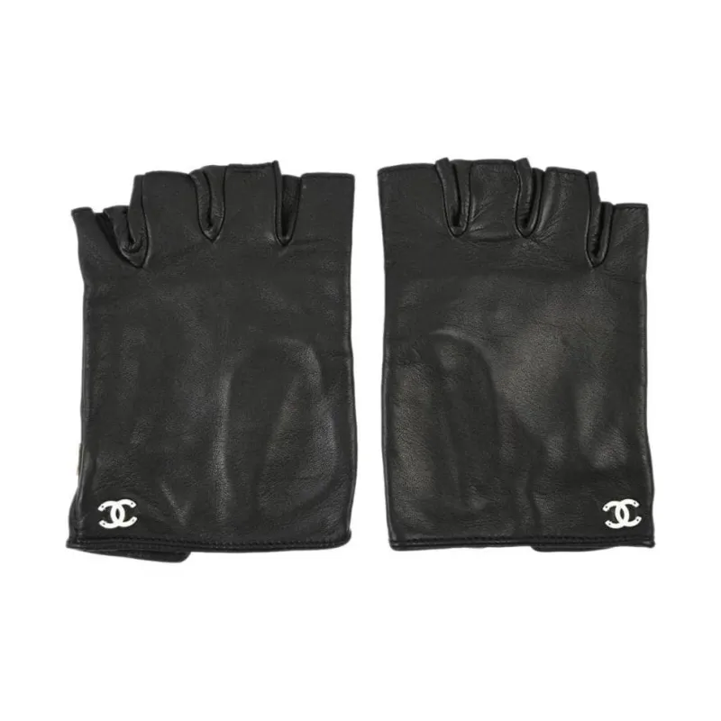 CHANEL Lambskin Other Gloves Men's Black-1