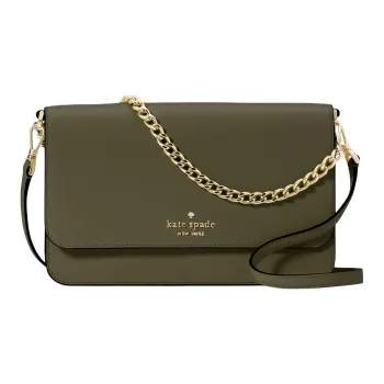 Kate Spade Saffiano Leather Shoulder Bag, Crossbody Bag Medium Size Women's Seaweed Green