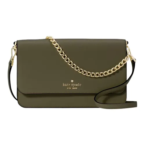 Kate Spade Saffiano Leather Shoulder Bag, Crossbody Bag Medium Size Women's Seaweed Green