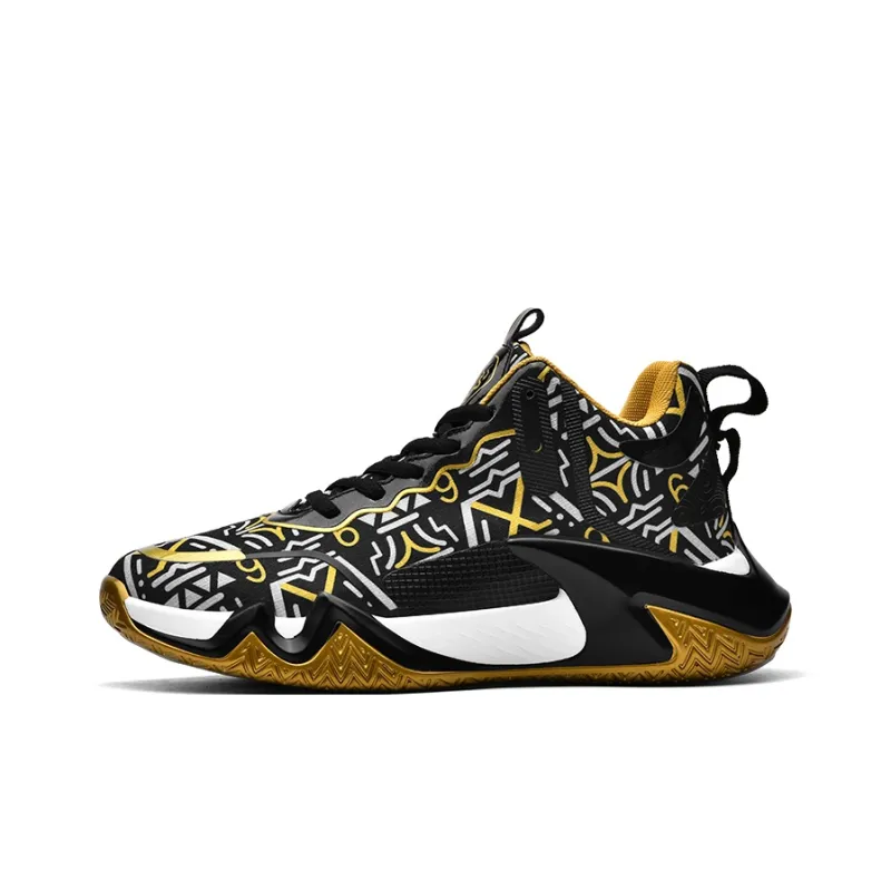 Wooden Rabbit Anti Slip Wear Resistant Mid Top Basketball Shoes Men's-10