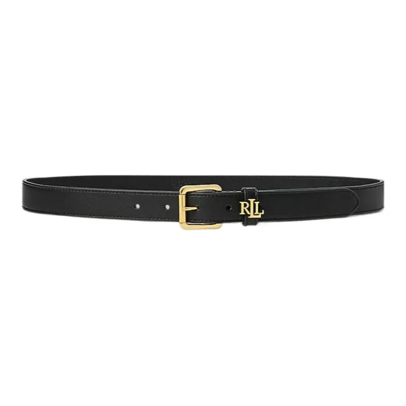 Polo Ralph Lauren Cow Leather Leather Belts Women's Black --0