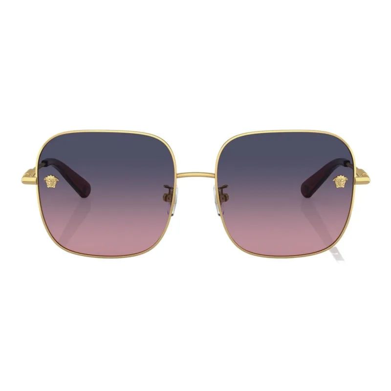 VERSACE Metal Oval Sunglasses Unisex Gold-1