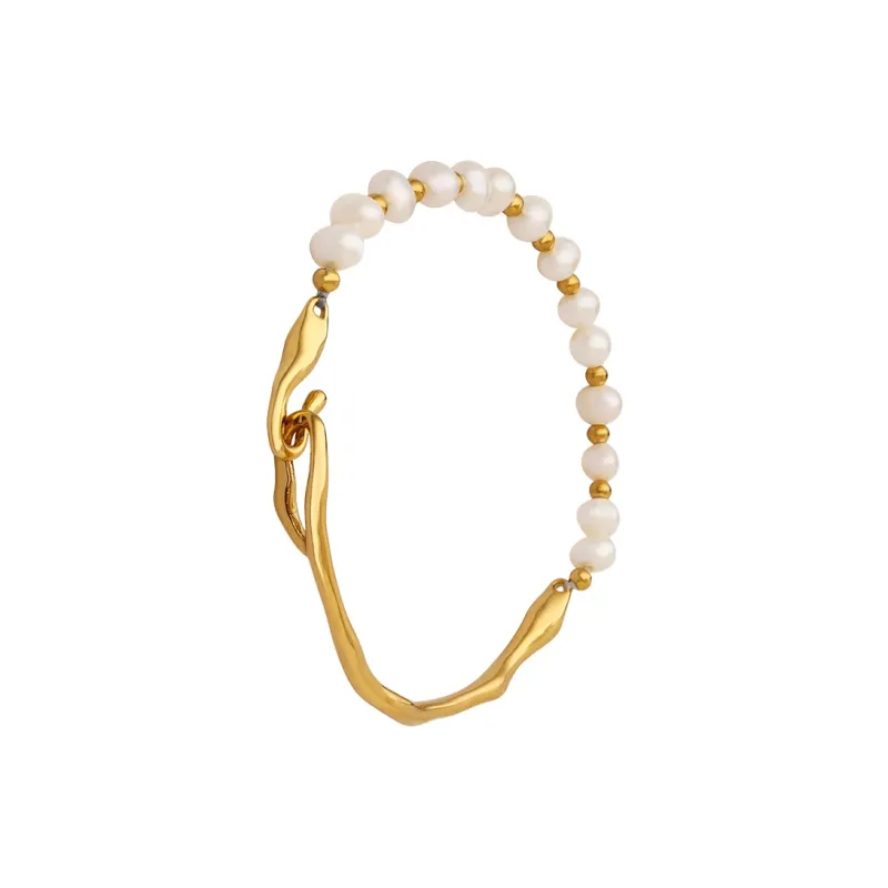 NAITANG Titanium Steel, Freshwater Pearl Bracelets Unisex-1
