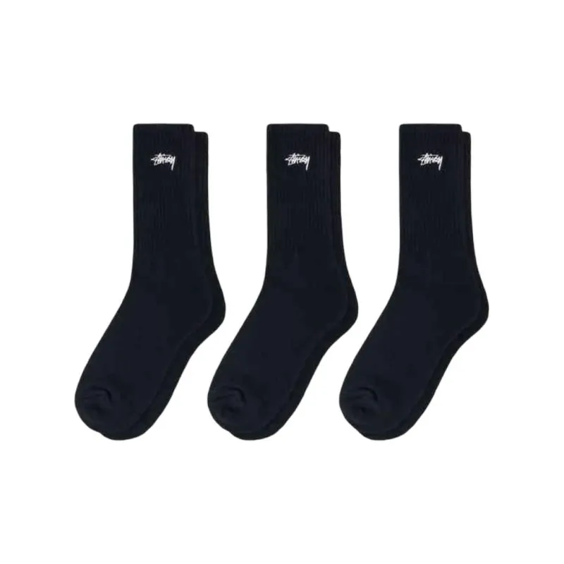 Stussy Mid Calf Socks Unisex 3 Pack-1