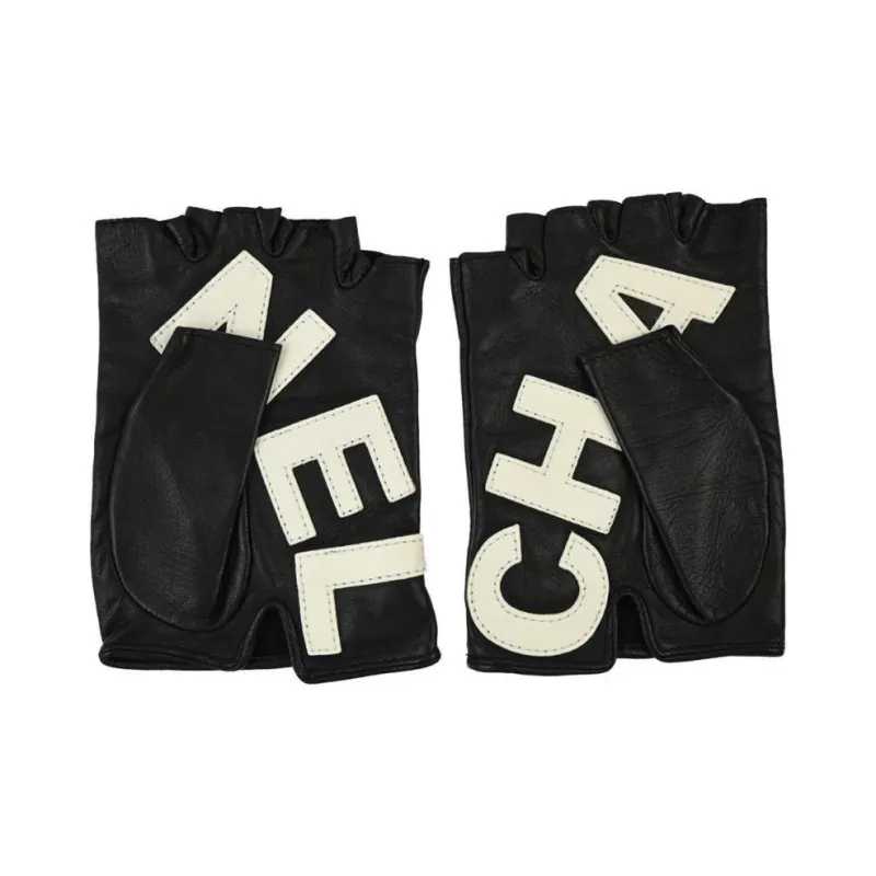 CHANEL Lambskin Other Gloves Men's Black-0
