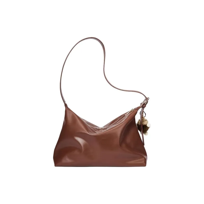 JOSINY PU Tote Bag Shopping Bag Handbag Shoulder Bag Medium Size Women's Premium Brown/Black-6