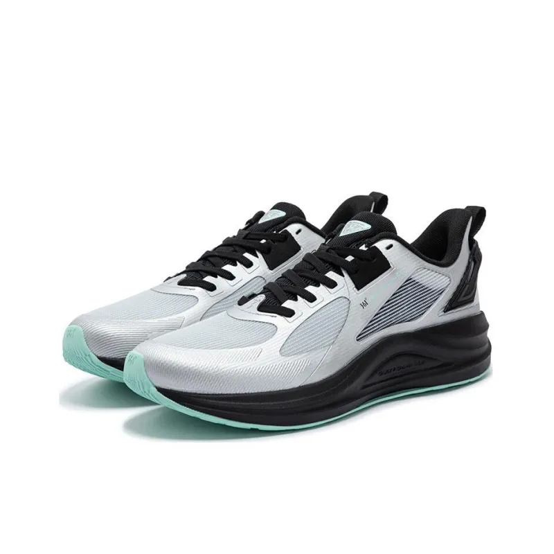 361° Cushioning, Wear Resistant Low Top Casual Running Shoes Men's Silver Black-2