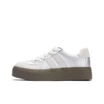 Hotwind Cream Lace Series Low Top Skateboard Shoes Women's White Silver