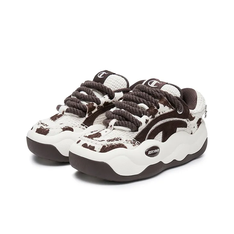Champion CloudNine Cotton V1 Low Top Skateboard Shoes Women's Baroque Brown/Milk White-2
