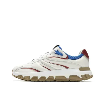 FILA Wear Resistant Low Top Running Shoes Men's White Red