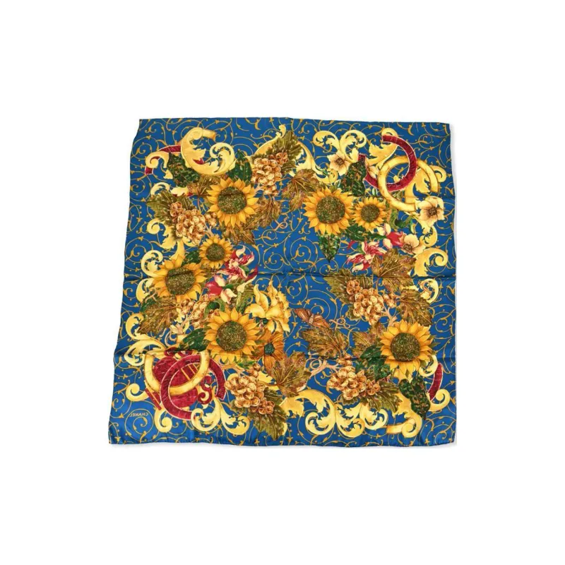 CHANEL 1990-2000s Sunflower Scarf-1