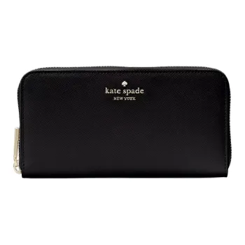 Kate Spade Leather Wallet Large Size Women's Black