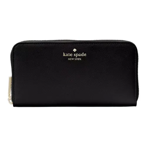 Kate Spade Leather Wallet Large Size Women's Black