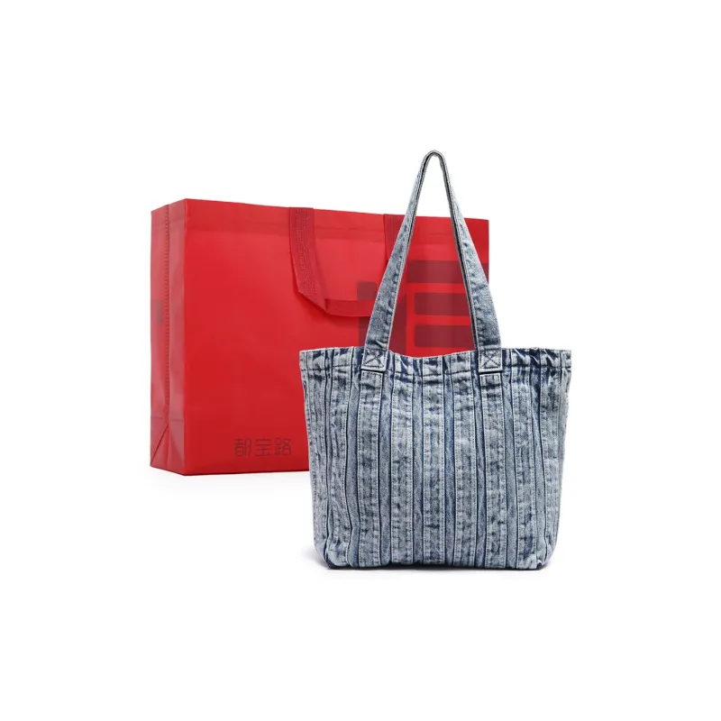 Dubaolu Fabric Shoulder Bag Tote Regular Women's Blue White-0